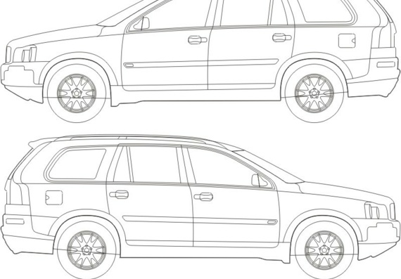 Volvos XC90 (Volvo XC90) are drawings of the car